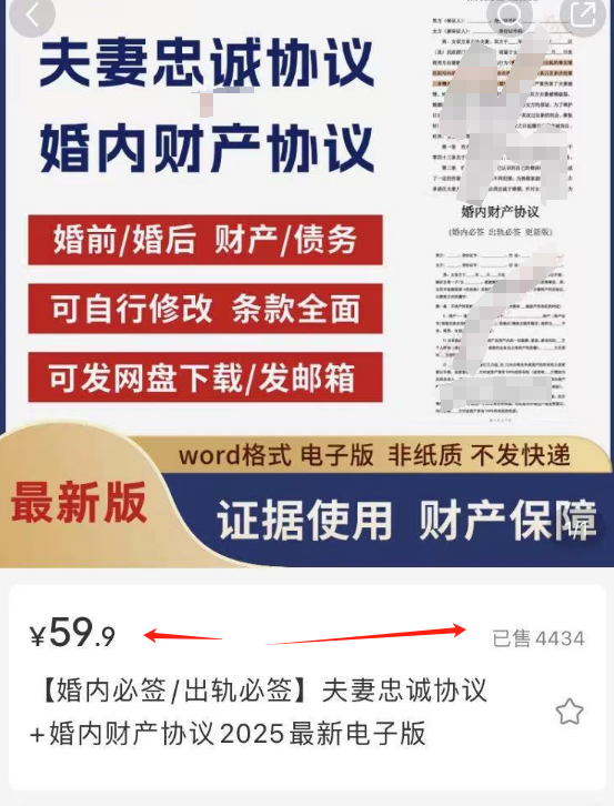 小红书虚拟资料创业:结婚离婚协议书模板热卖解析插图1 小红书虚拟资料创业:结婚离婚协议书模板热卖解析插图1